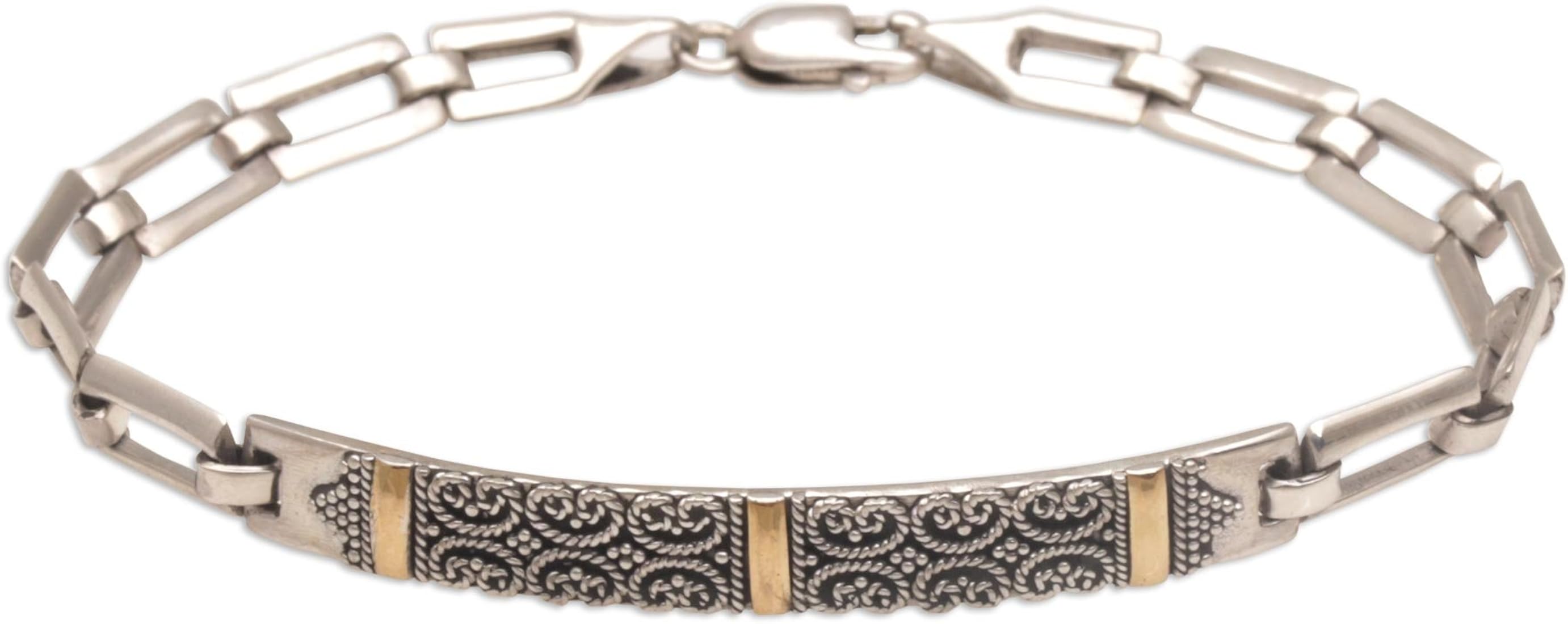 ギフト 特別価格Novica。925イエローゴールドメッキシルバーリンク